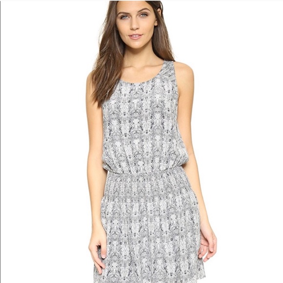 Joie Dresses & Skirts - Joie Silk Snake Print Smocked Waist Dress
